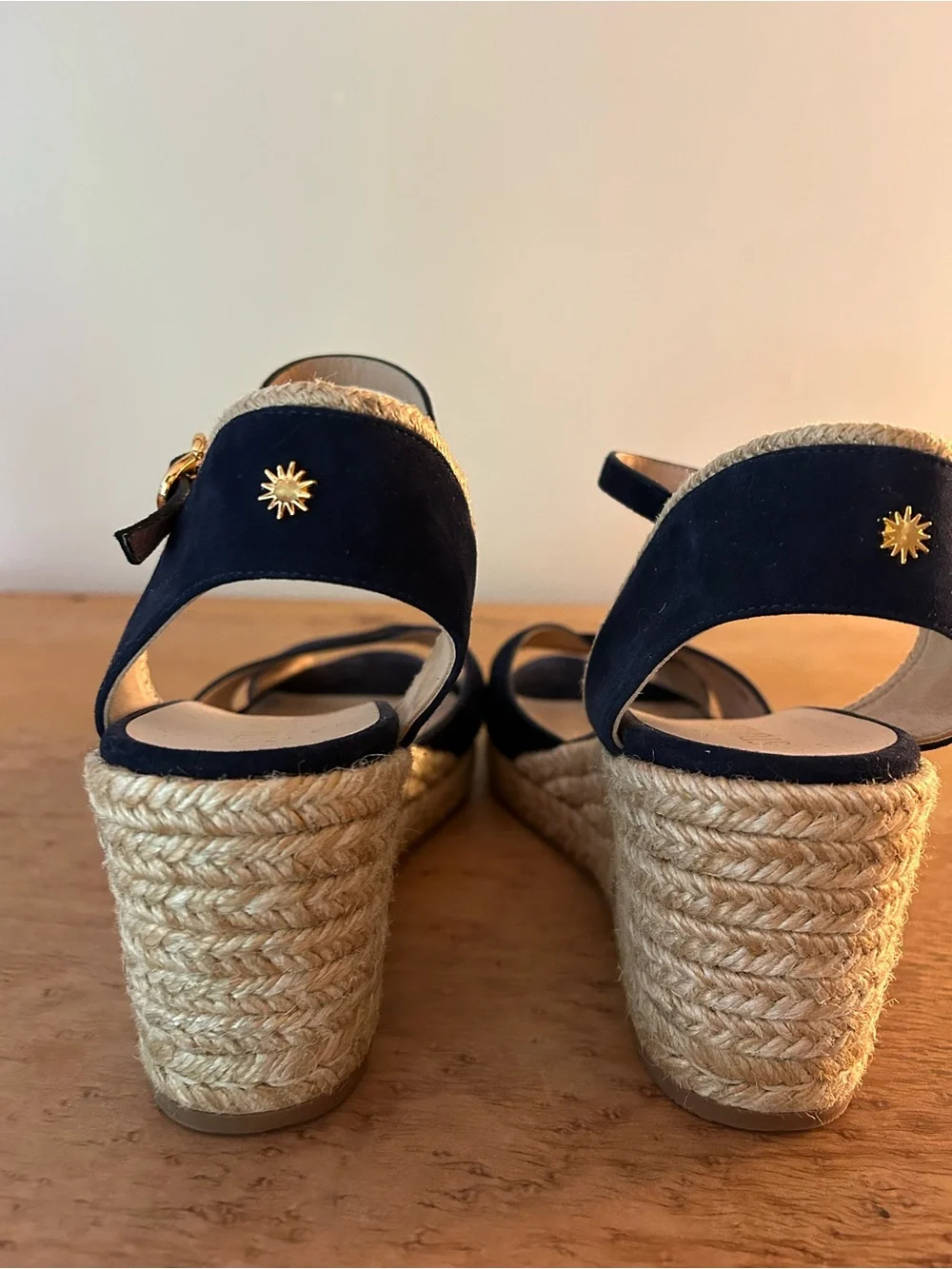 Stuart Weitzman Navy Mirela Espadrille Wedge sz 10